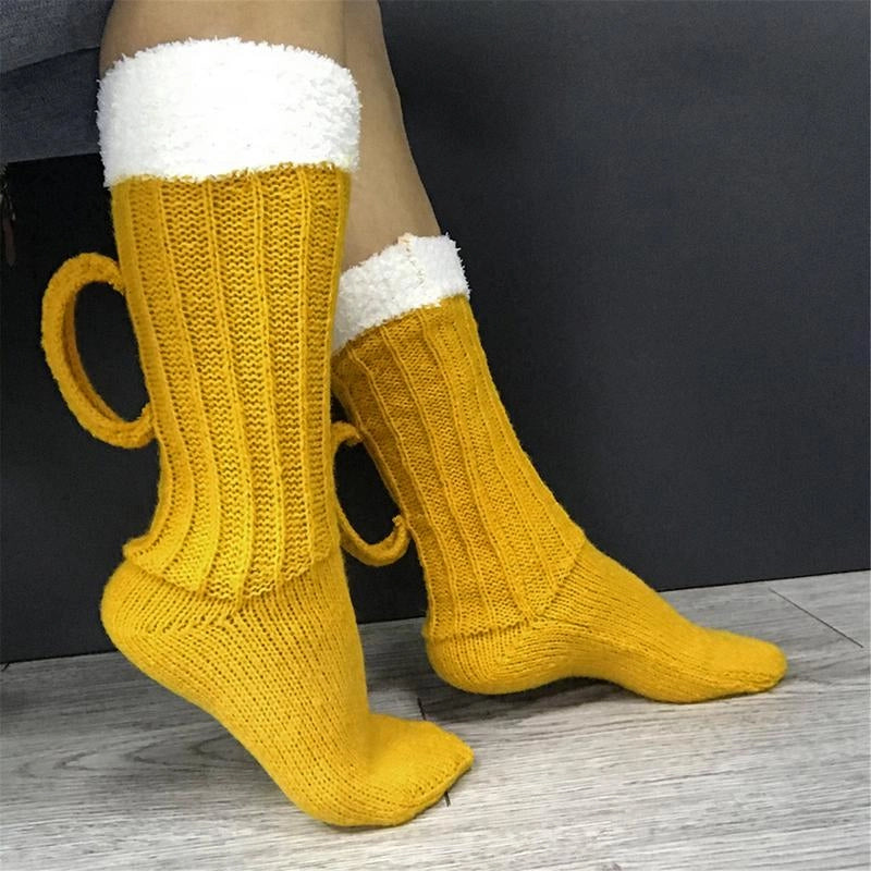 Relaxing in LoraCart Beer Mug Socks